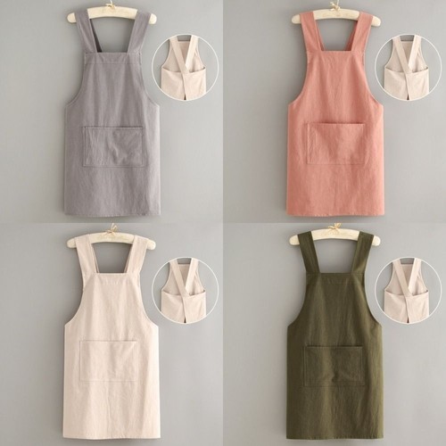 Cotton cross back apron - cotton,