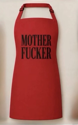 Kitchen apron red with - in, fun
