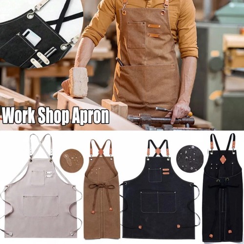 Canvas leather apron bbq - leather,