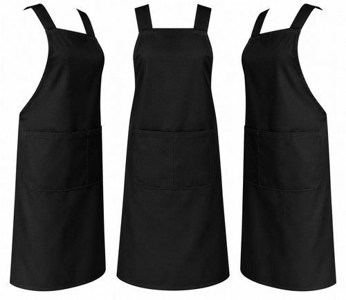 Chef apron black 100 - apron, cotton