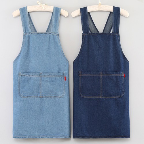 Denim apron with pockets - pockets, and