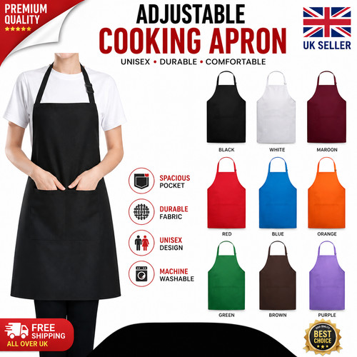 Black chef apron kitchen - black,