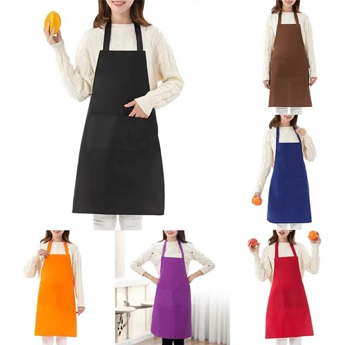 Plain apron with front pocket - apron,